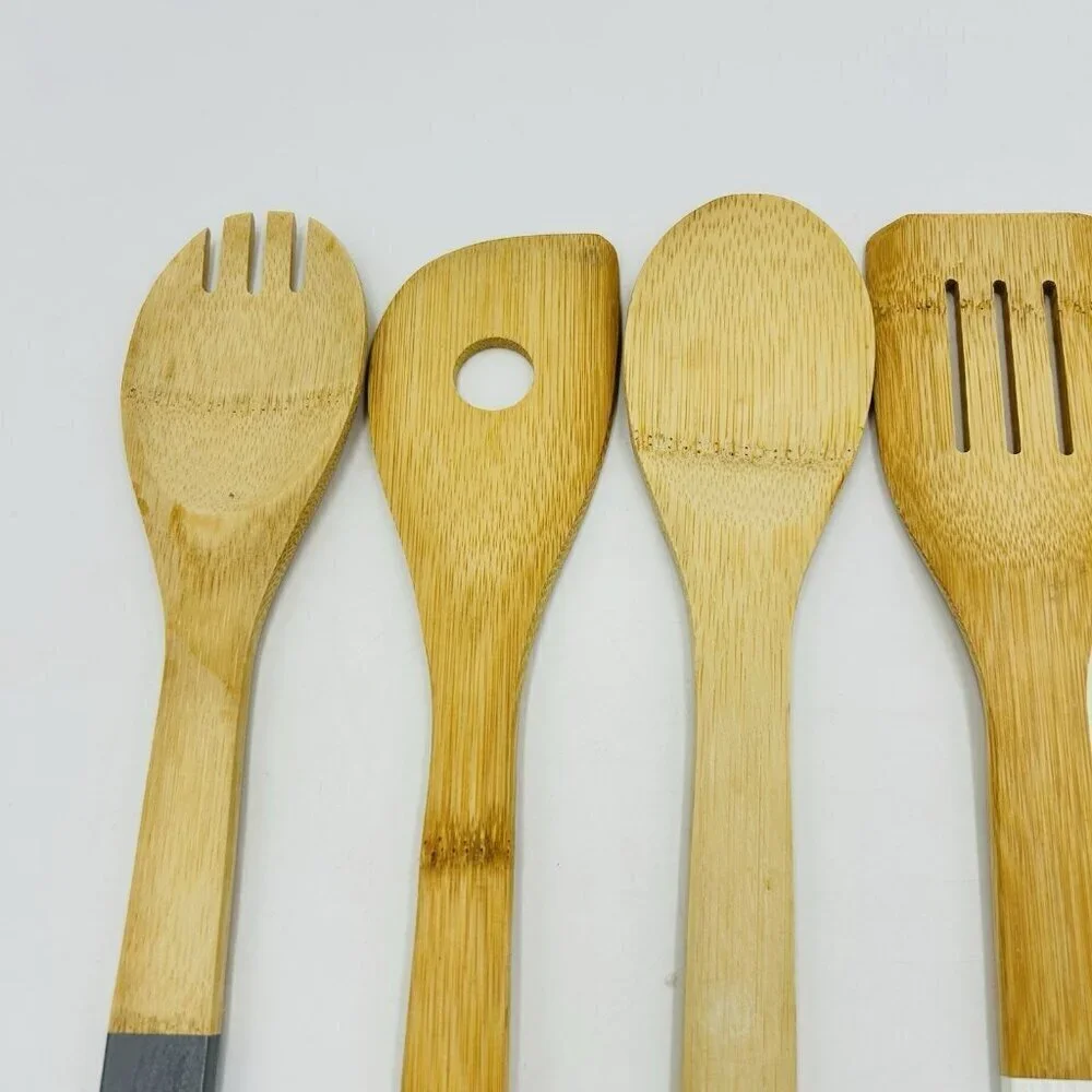Lot of 6 Wooden Spoons Spatulas Country Farmhouse Cottage